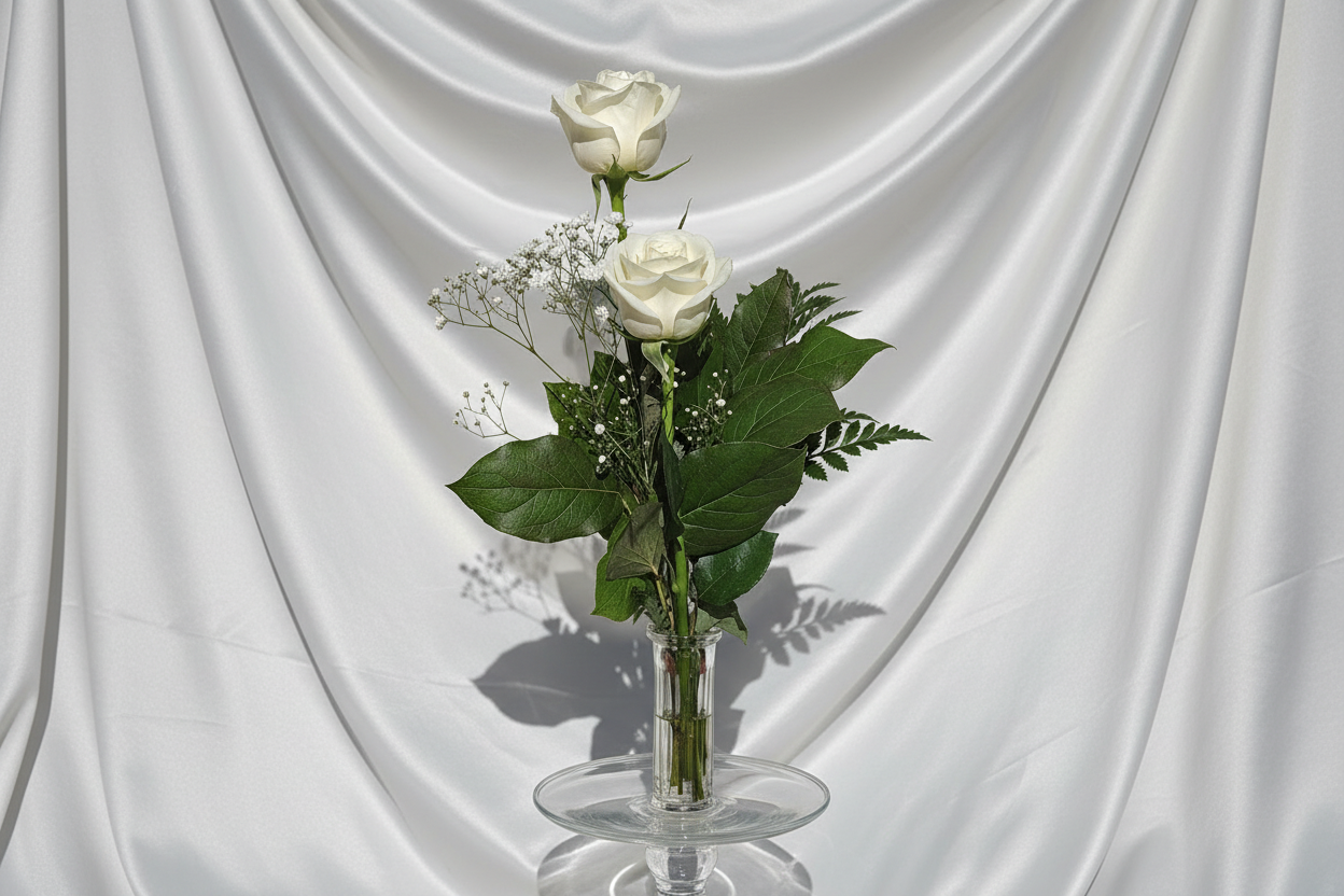 Premium 2 Roses Bud Vase | Fresh Rose Bud Vase Delivery
