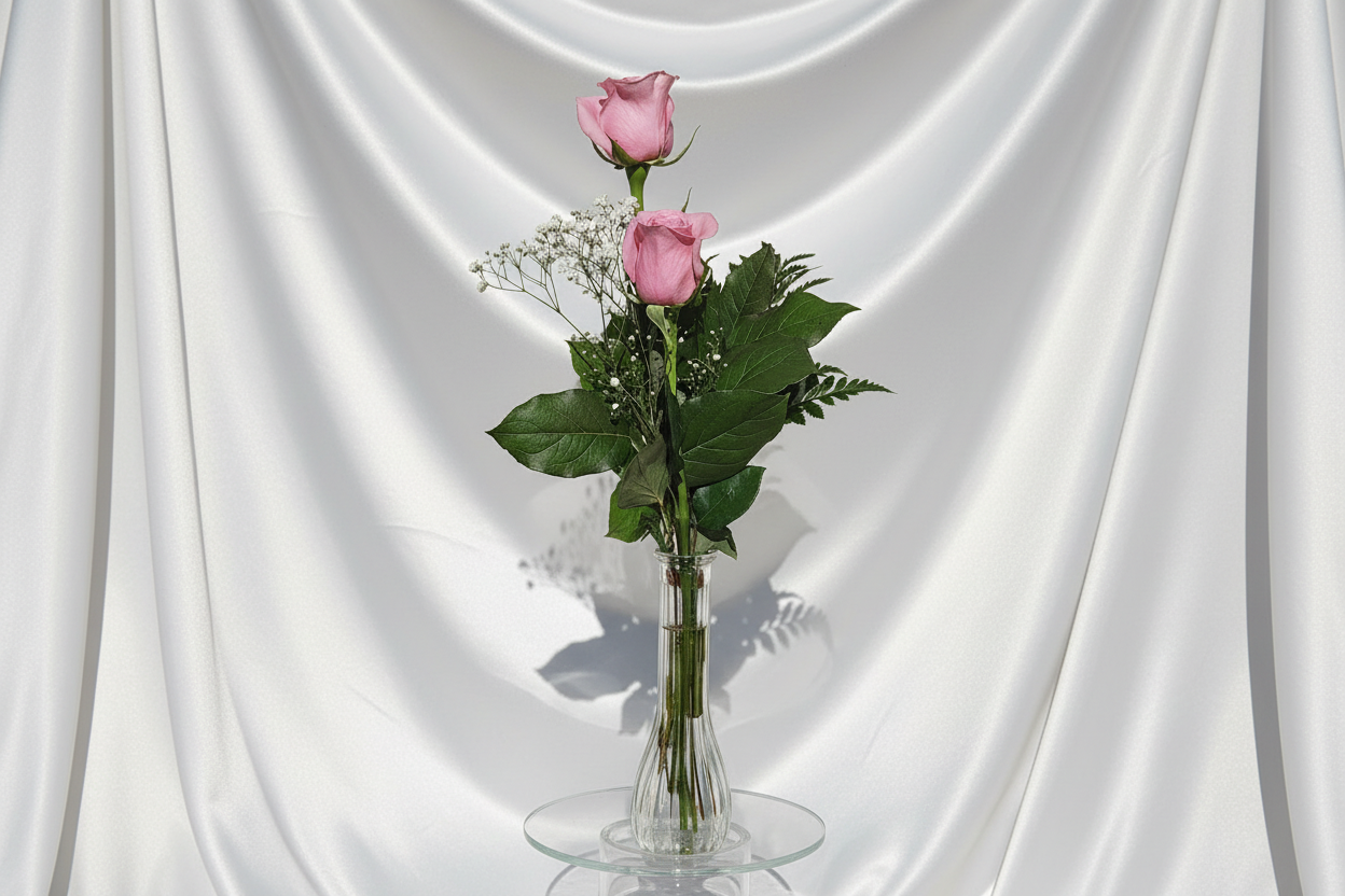 Premium 2 Roses Bud Vase | Fresh Rose Bud Vase Delivery