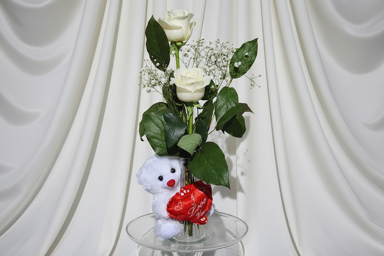 Premium 2 Roses Bud Vase | Fresh Rose Bud Vase Delivery