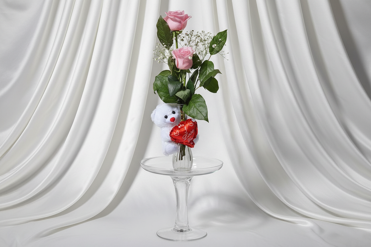 Premium 2 Roses Bud Vase | Fresh Rose Bud Vase Delivery