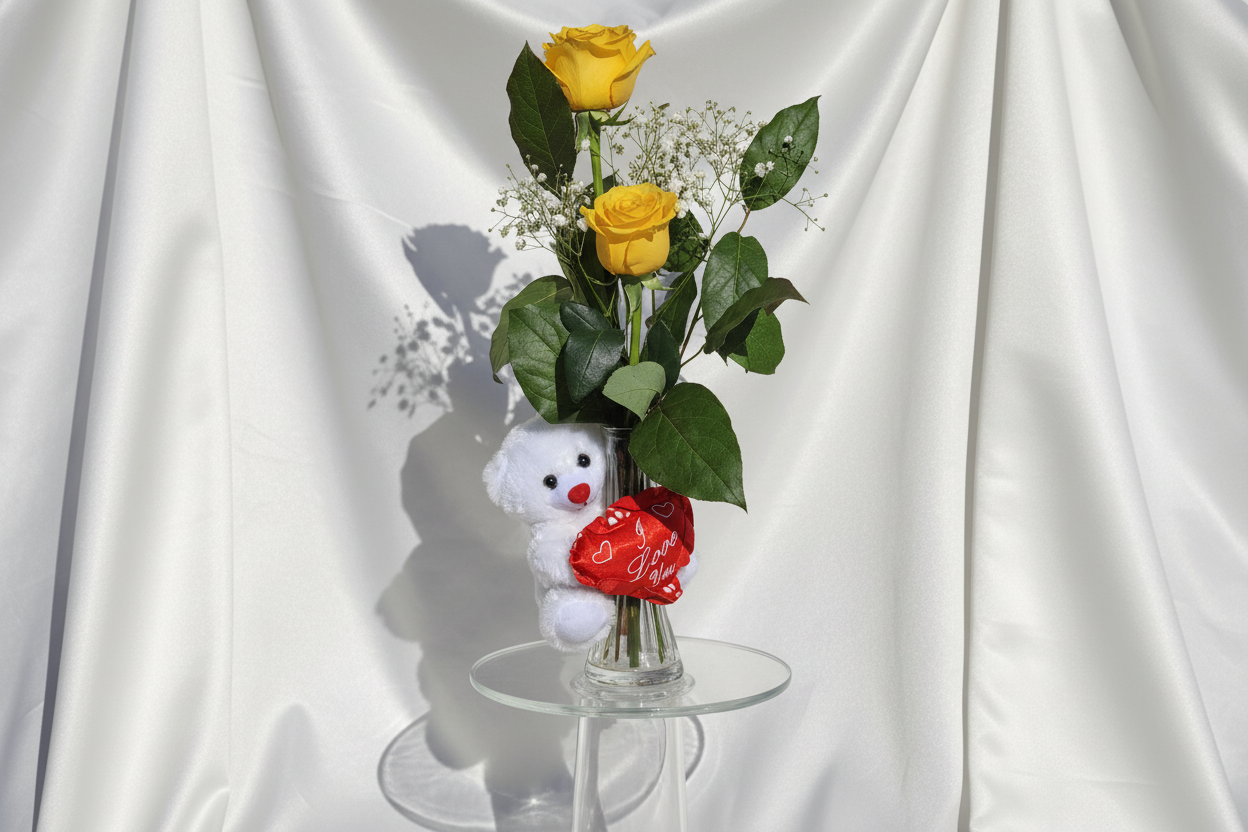 Premium 2 Roses Bud Vase | Fresh Rose Bud Vase Delivery
