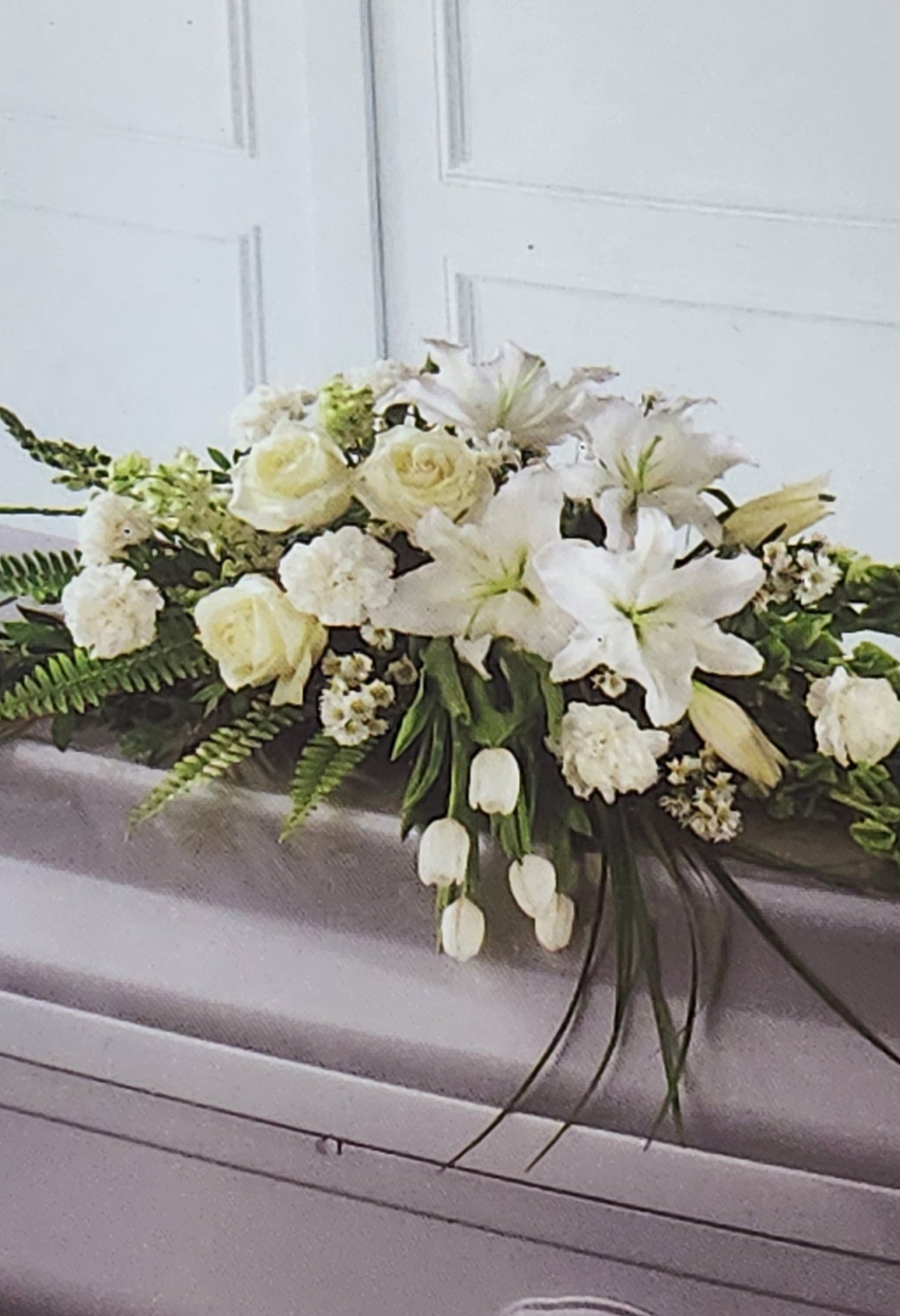 Sympathy Casket Cover – Elegant Funeral Casket Spray Arrangement