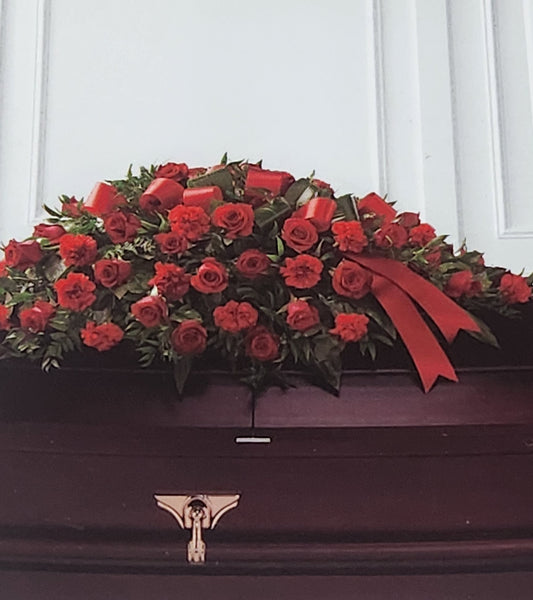 Sympathy Casket Cover – Elegant Funeral Casket Spray Arrangement
