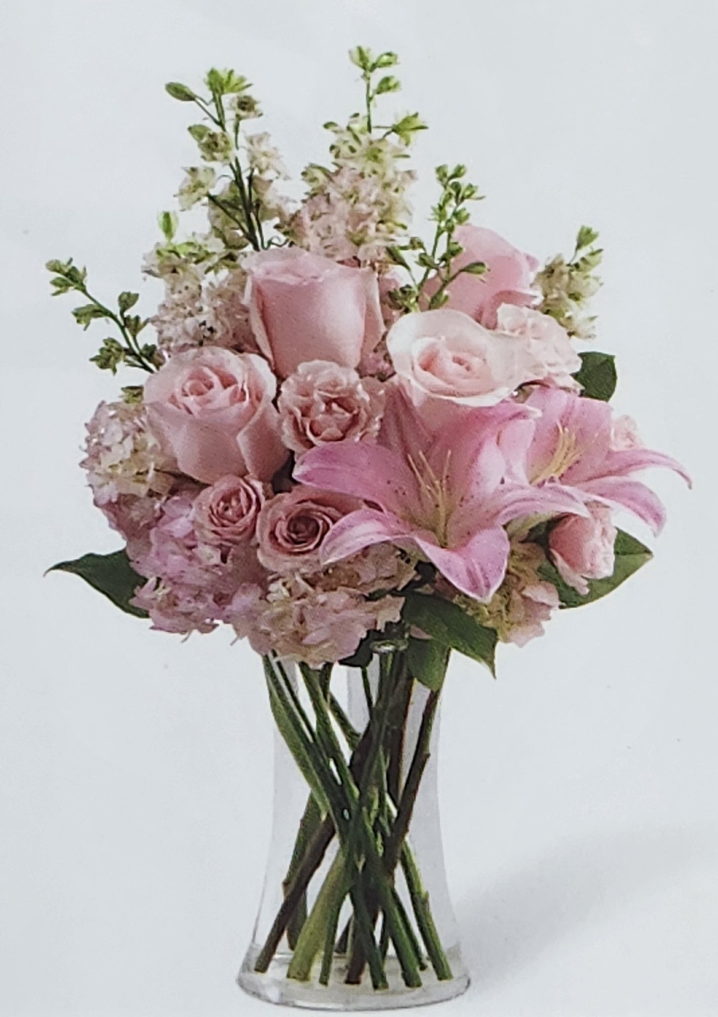 Sympathy Glass Vase Arrangement – Elegant Condolence Flower Bouquet