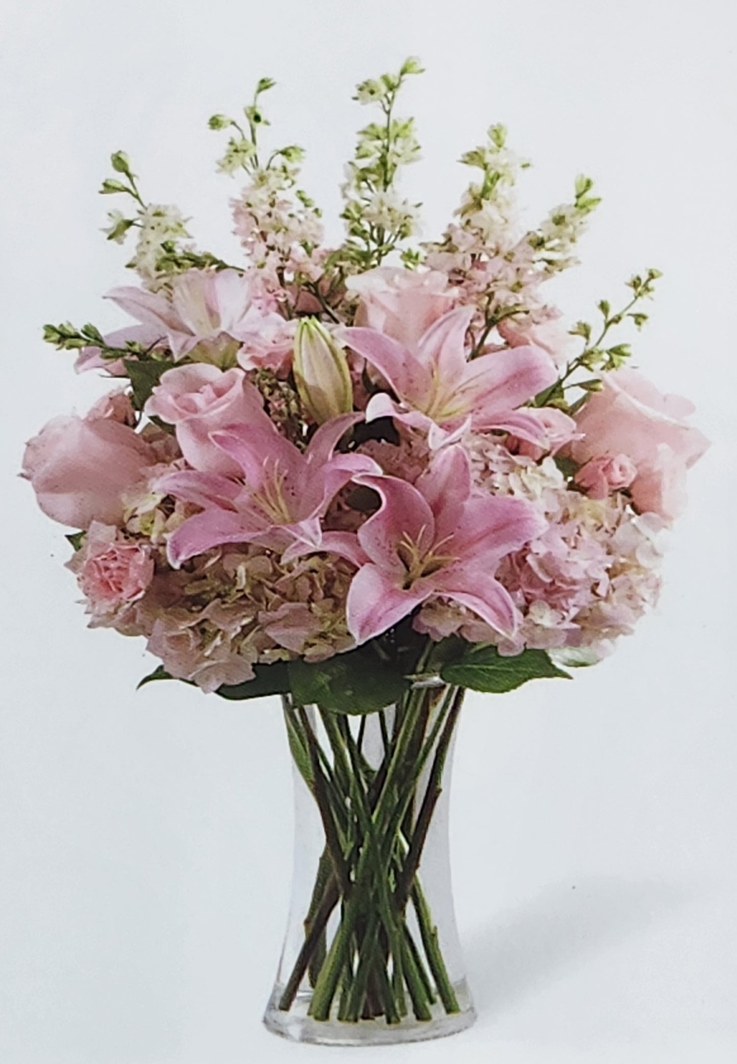 Sympathy Glass Vase Arrangement – Elegant Condolence Flower Bouquet
