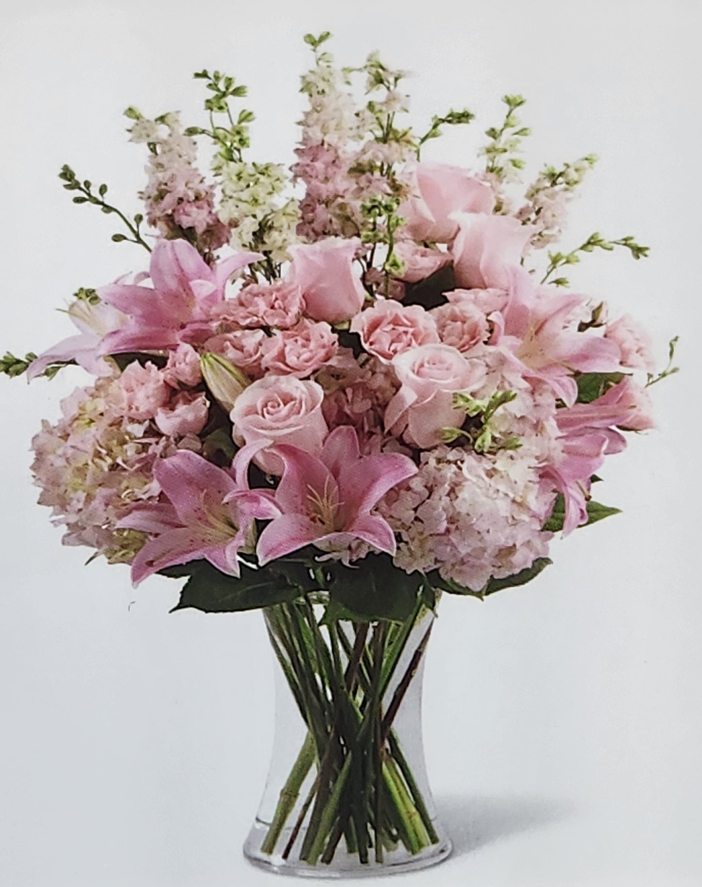 Sympathy Glass Vase Arrangement – Elegant Condolence Flower Bouquet