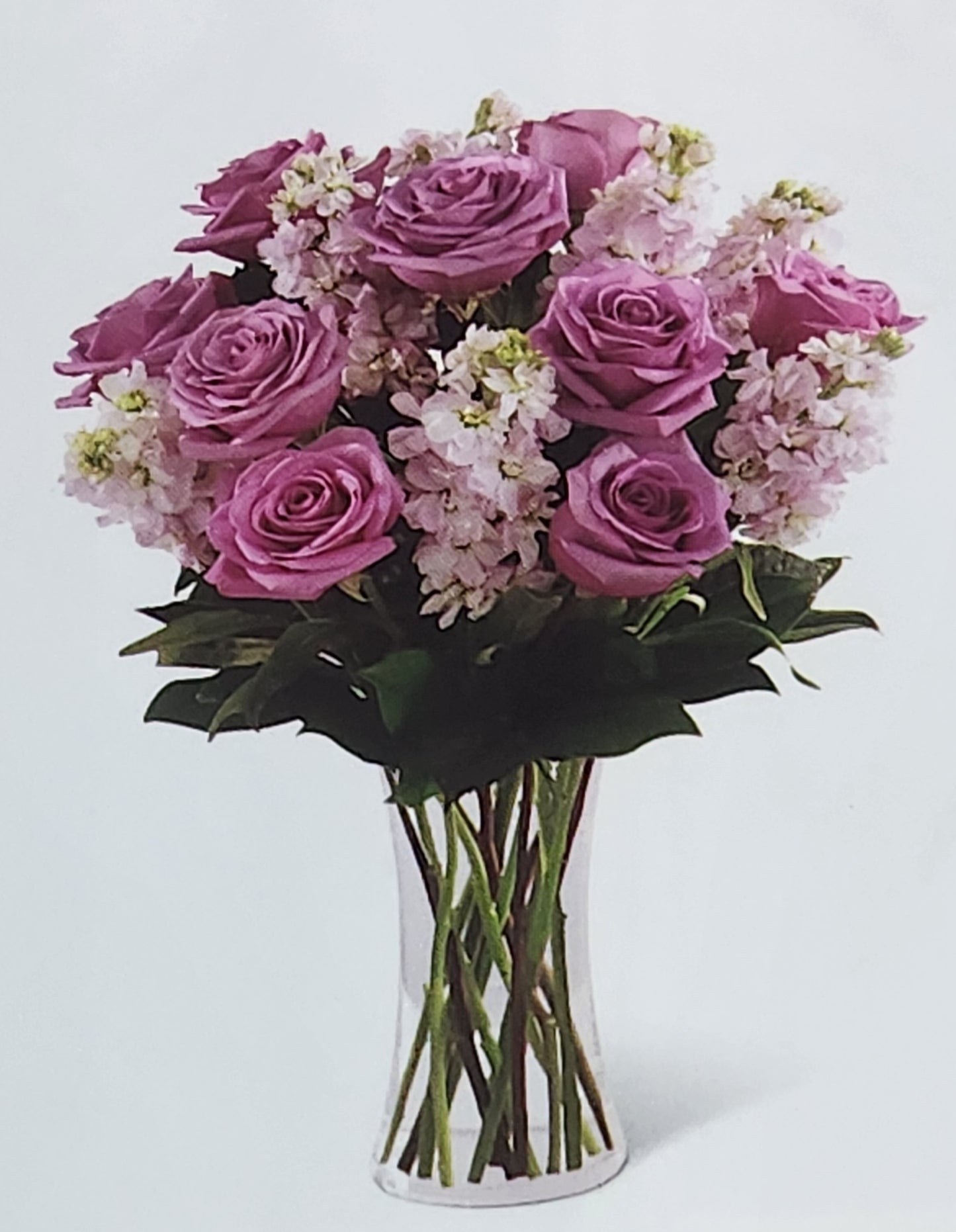 Sympathy Glass Vase Arrangement – Elegant Condolence Flower Bouquet