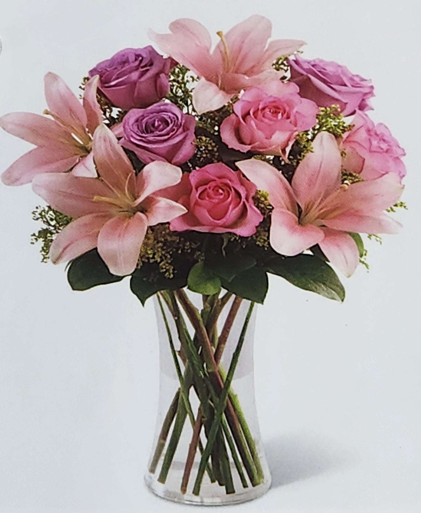 Sympathy Glass Vase Arrangement – Elegant Condolence Flower Bouquet