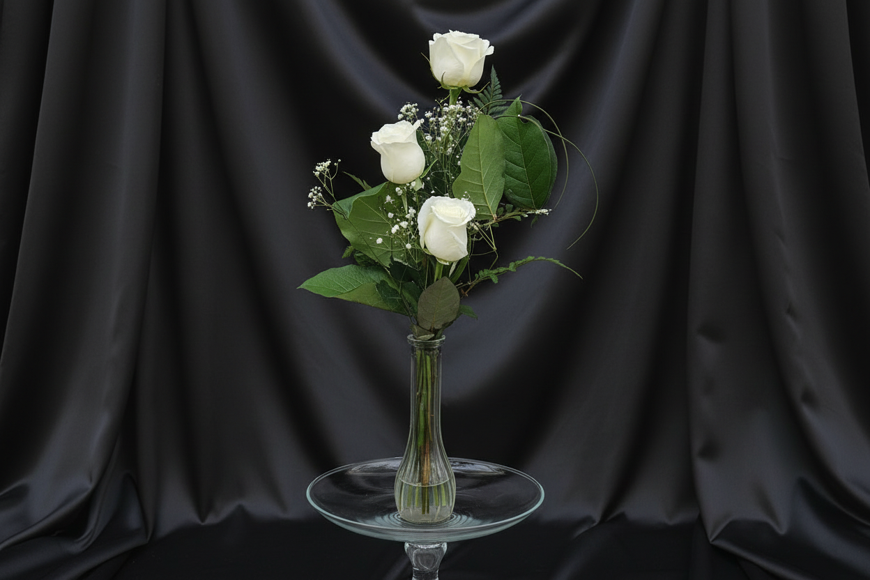 Premium 3 Roses Bud Vase | Fresh Rose Bud Vase Delivery
