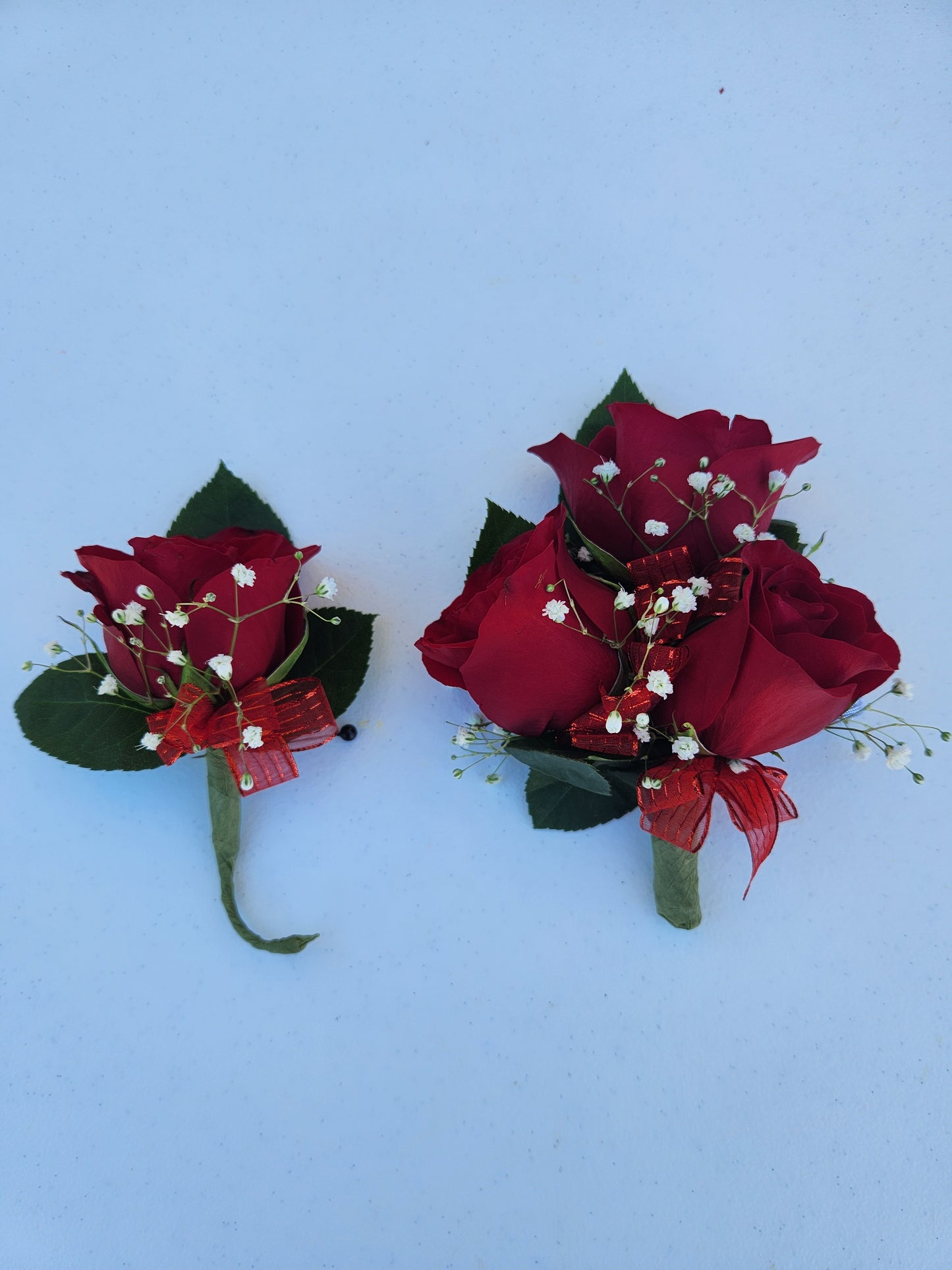 🌹 Fresh Flower Corsage & Boutonniere Set